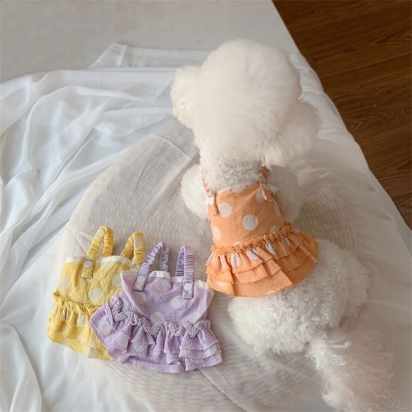 Estate Dog Skirt Short Type Pet Dress Cat Yorkshire Chihuahua Abbigliamento Puppy Costume Abbigliamento Piccolo cane Vestiti Tutu Dropshipping LJ201130