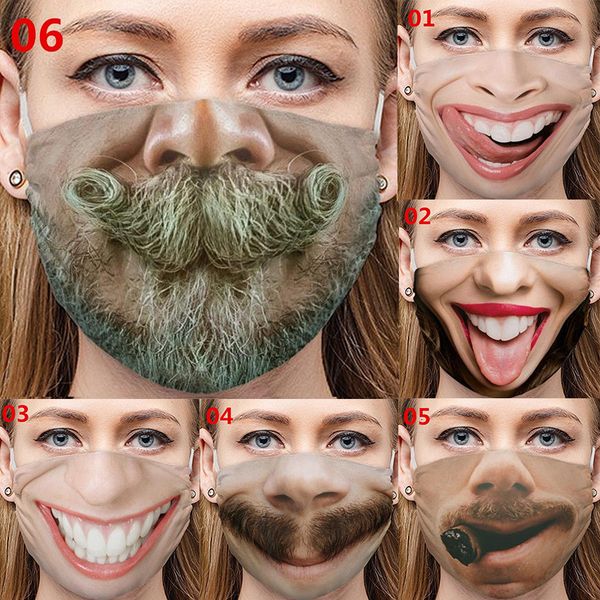 

designer face black mask personality facial expressions funny foreign trade cross-border dustproof cotton masks printed party