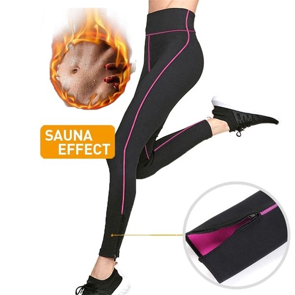 Sıcak Termo Vücut Şekillendirici Bayan Zayıflama Kırpılmış Pantolon Kilo Kaybı için Sıcak Neopren Bel Yağ Yakma Ter Sauna Tayt Şekillendirici LJ201209