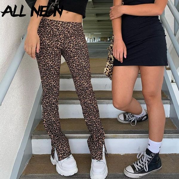 

allneon y2k eestheatics leopard pattern flaring брюки урожай e-girl printing высокая талия длинные брюки 90-х мода инди брюки, Black;white