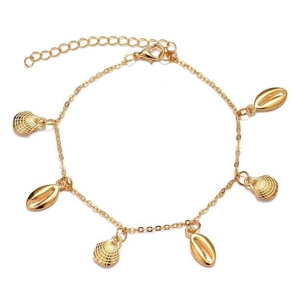 

vienkim new shell conch link chain anklets for women foot jewelry summer beach barefoot bracelet ankle on leg for women 2020 h wmtdre, Red;blue
