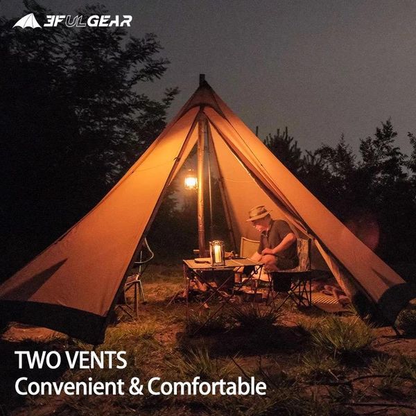 

tents and shelters 3f ul gear tribe pyramid tipi tent 4-6 person outdoor camping large windproof family waterproof glamping