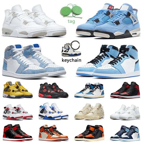 

jumpman4s retro white oreo mens basketball shoes 4s university blue bred cool grey black cat men trainer sports sneakers, White;red