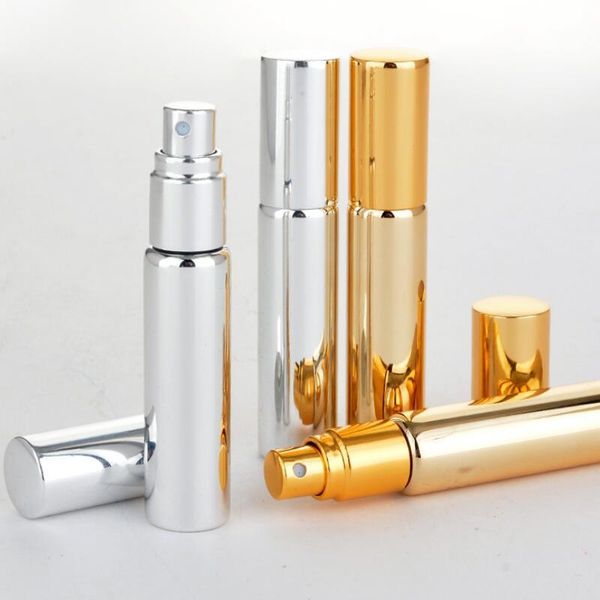 

10мл покрытие спрей пустой бутылки атомайзер slivery glod black glass perfume флаконы cosmetic контейнер dhd2941