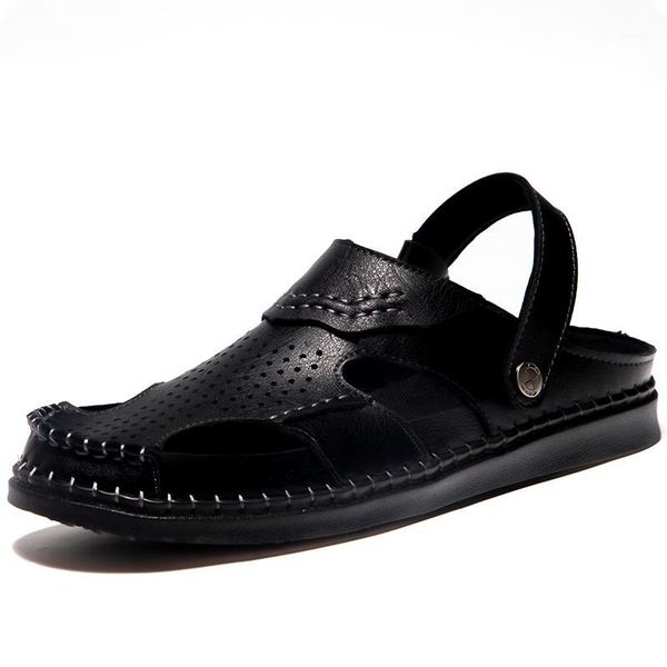 

rasteira beach 2020 ete sandalle masculino rubber heren cuir work sandalen sandals homme cuero sandalet vietnam para romanas de1, Black