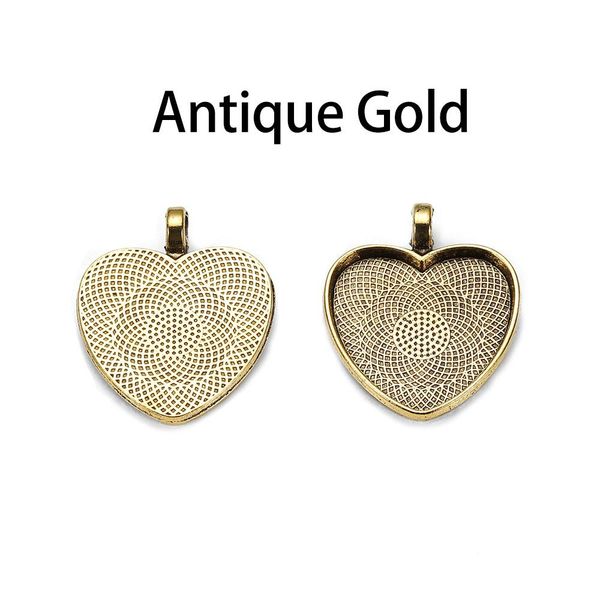 

10pcs / серия 25мм форме сердца кулон кабошон базовые камея выводы установка для diy ювелирных изделий изготовление принадлежности 10pcs / l