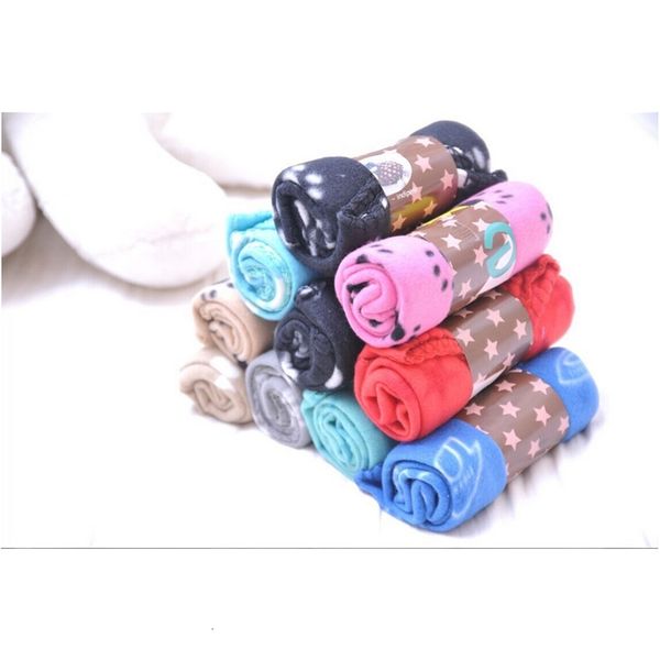 

blankets 100pcs 60x70cm paw dog prints cat soft warm fleece pet mat sleeping bed pad lin4940