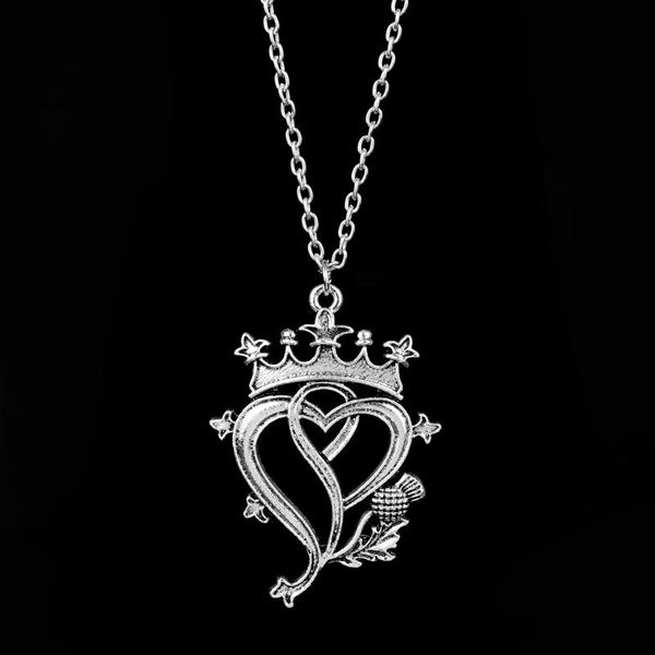 

chains outland jewelry crown irish knot scottish national flower pendents choker necklace women female necklaces, Silver