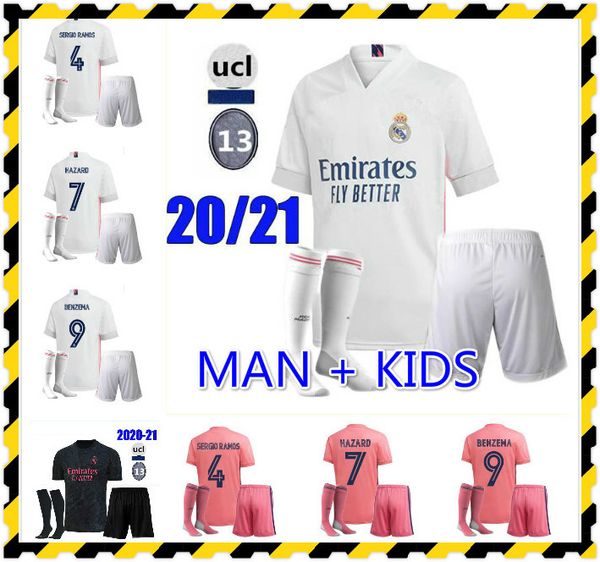 

взрослые дети реал мадрид джемкости 20 21 футбол джерси опасность sergio ramos benzema vinicius camiseta футбольная рубашка униформа мужской, Black;yellow