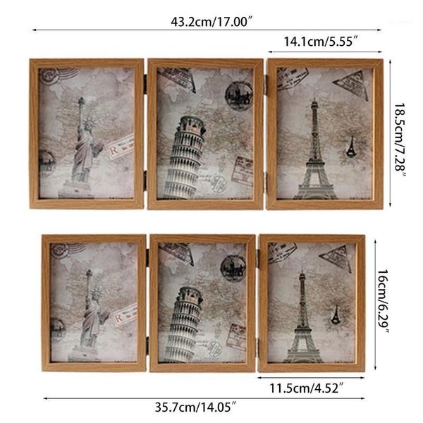 

retro double-sided triple-fold composite p frame hinged picture frame with g gxma1