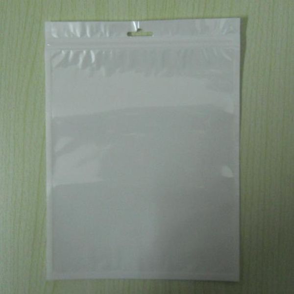 

sample set white clear self seal zipper plastic packaging packing poly bag zipper lock plastic bag package w hang hole h bbyigy