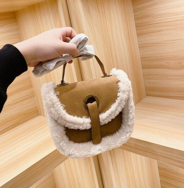 

designer letter u winter mini cute for women casual lambswool crossbody bag lady suede shoulder bags cell phone pocket purse