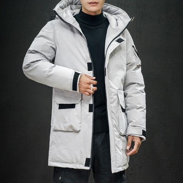 

2021 New Mens Spring Autumn Overcoat Outdoor Hooded Windbreaker Japanese Fashion Clothing Men Long Jacket Plus Size R19E, Black