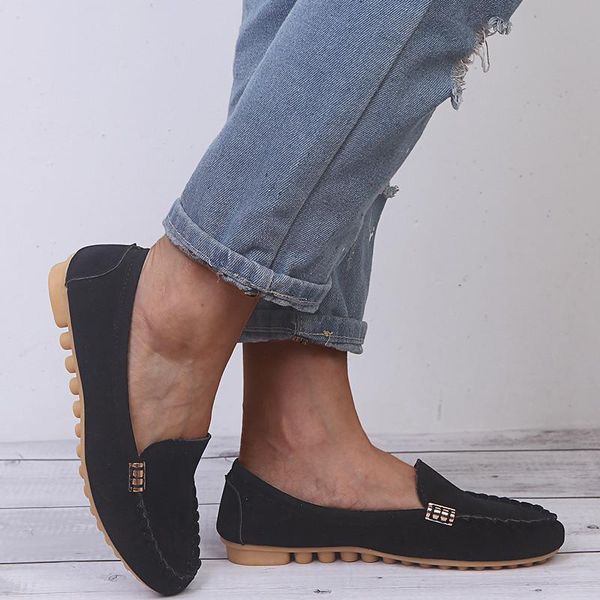 

women shoes 2020 spring autumn flats shoes soft round toe black flat slips women's female casual flat loafers