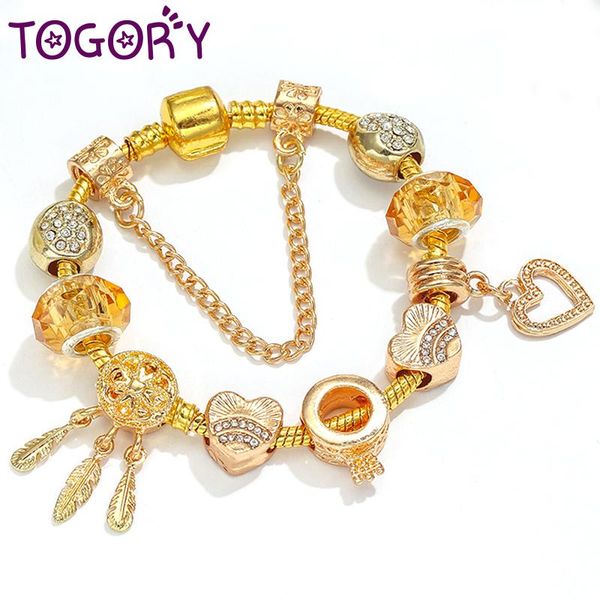 

togory luxury crystal dreamcatcher charm bracelets&bangles gold bracelets for women jewellery pulseira feminina bracelet, Golden;silver