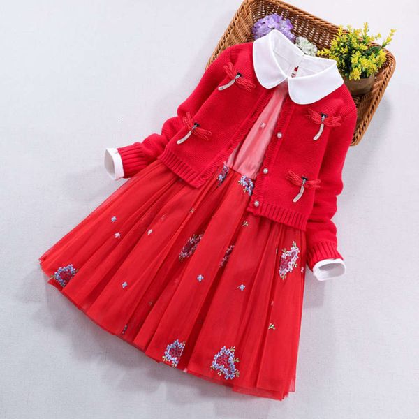 

dragonfly 2020 girl's skirt cotton sweater suit 1089, Blue