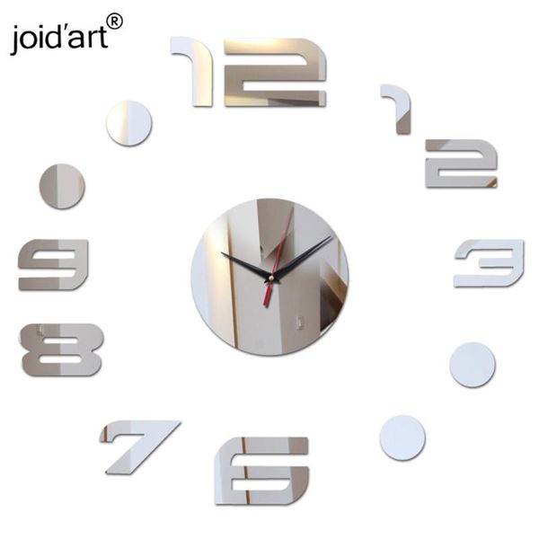

wall clocks 3d acrylic mirror watches quartz digital art living room clock stickers novelty rushed home decor