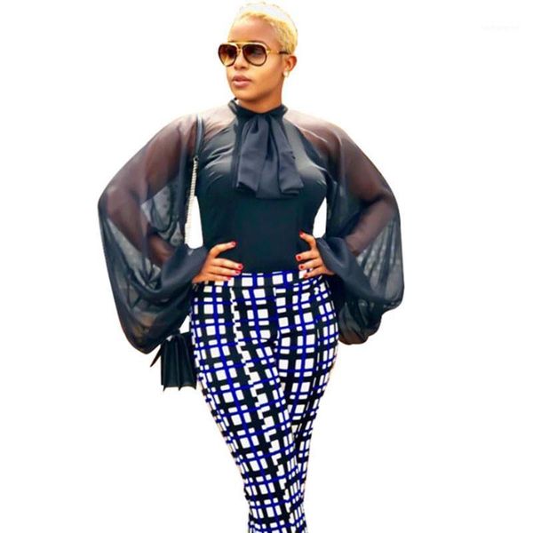 

black office lady business lantern sleeve blouse shirt women bow tie streetwear elegant perspective chiffon and blouses1, White