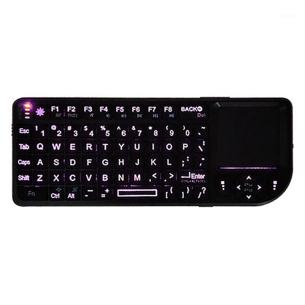 

keyboards a8 mini wireless keyboard, portable seven-color backlit multimedia handheld touchpad english keyboard1