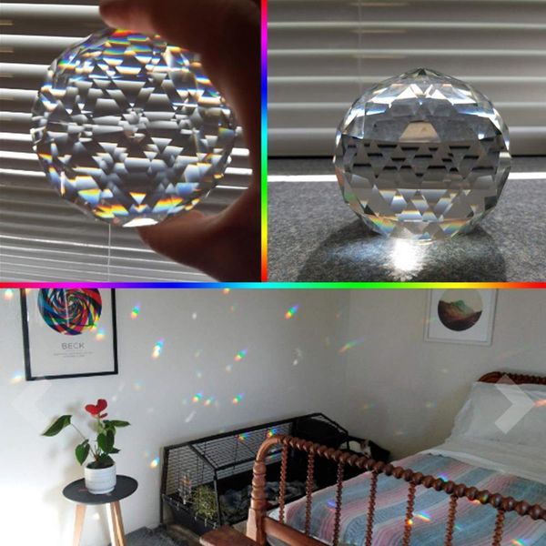 

clear cut crystal suncatcher ball prisms glass sphere faceted gazing ball for window sun catchers rainbow maker feng shui art h jlloey
