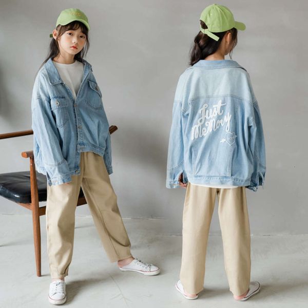 

908 girls' autumn winter 2020 new korean loose casual jeans et cardigan, Black