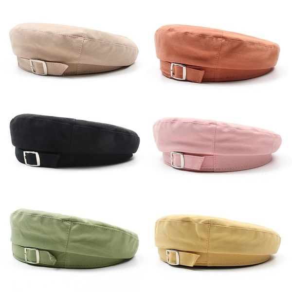 

women summer hat spring and summer cotton female hats for women male female retro beret caps, Blue;gray