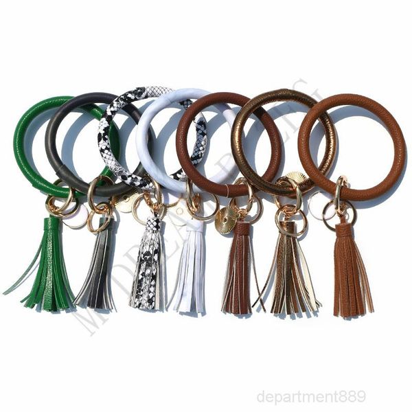 

47 цветов кожаные кисточки браслет bractechain pu запястье кольцо подсолнух леопардовые узоры браслет ключ держатель owc2728