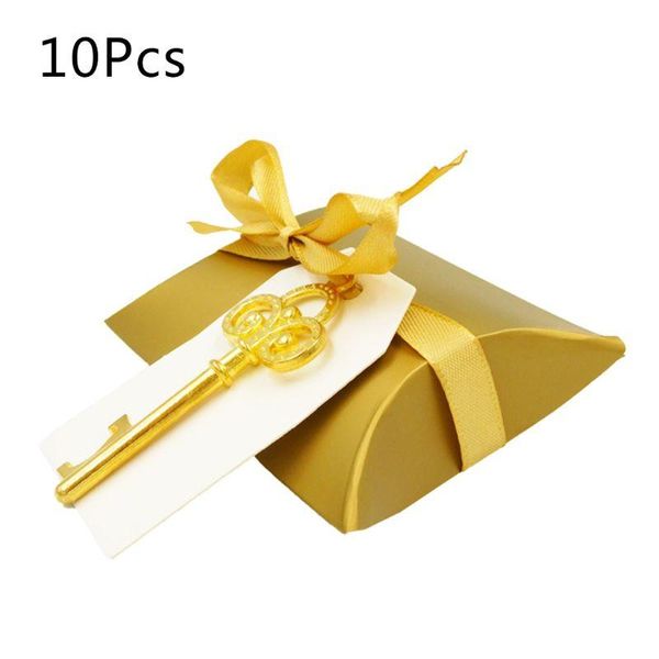 

10 pcs/set new creative bottle openers with candy box key paper tag ribbon for wedding party festive souvenir gift supply u2jc