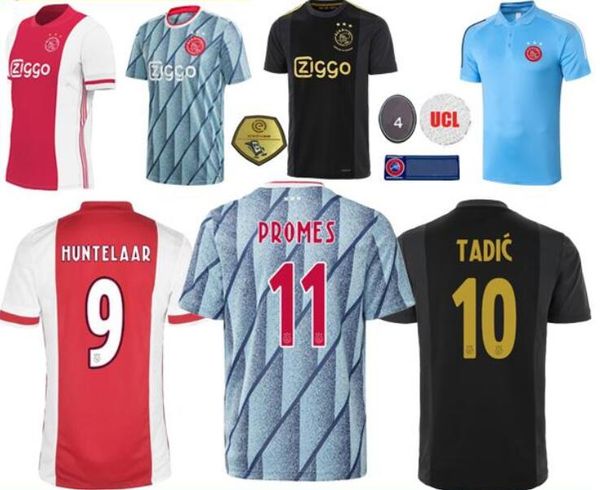 

2020 2021 ajax away soccer jersey promes alvarez ajax 20 21 huntelaar camiseta de futbo van de beek tadic ziyech football shirt, Black;yellow