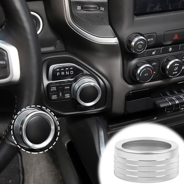 

aluminum alloy gear shift switch knob bezel accessories for 2018 2019 2020 dodge ram, 1pcs silver