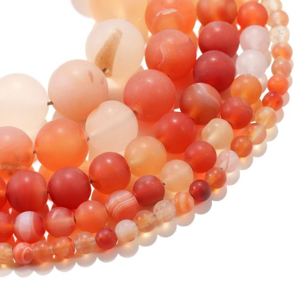 

4 12mm matt dull polish natural orange red agates stone round loose beads for jewelry making diy necklace bracelet wholesale h bbyvnz