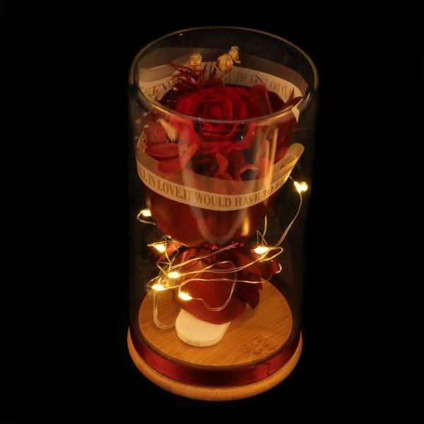 

1pc festival gift preserved flower wishing bottle with led light ornament