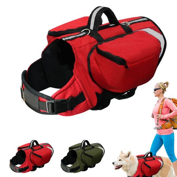

dog backpack harness pet k9 hound outdoor vest harnesses travel camping hiking backpack saddle bag carrier for medium la wmtfsu