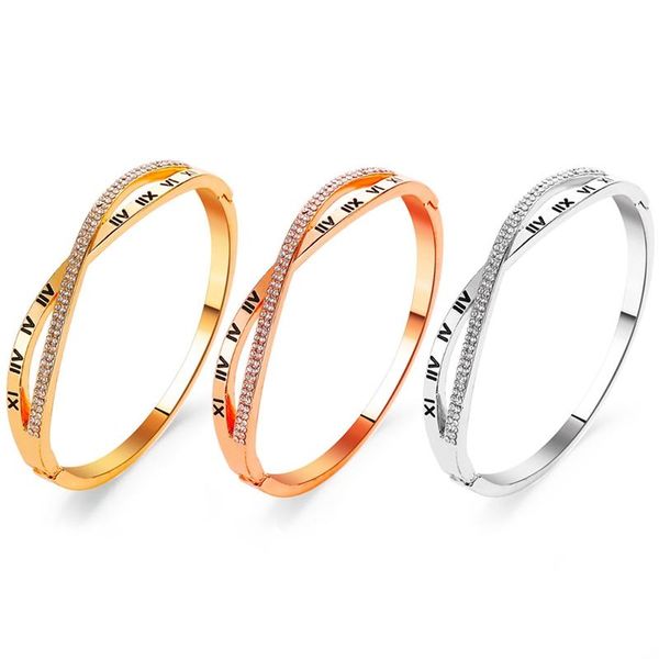 

cross roman bracelet female fashion rhinestone cross bracelet simple jewelry for women bangles classic zircon bracelets gift, Black