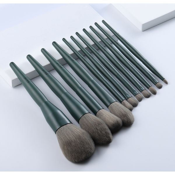 

fld 11pcs green makeup brushes cosmetic beauty eye shadow eyebrow foundation powder brush for makeup tool brocha maquillaje set f wmtvfp