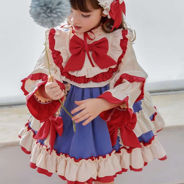 

skirt autumn and winter new children's lolita girl long sve drs princs 0nl3j6y7, Red;yellow