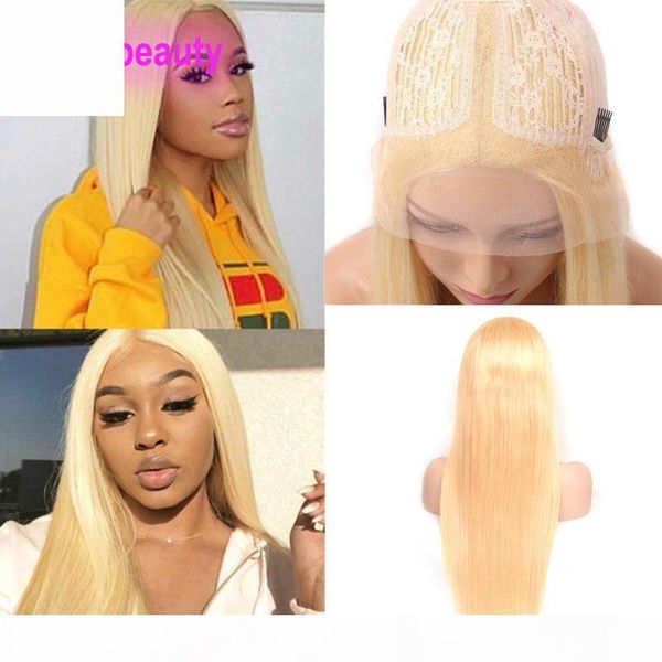 

malaysian virgin human hair t-style 13*6 lace size wig silky straight blonde color 613# 10-30inch hair capless wigs 13*6 t-shaded, Black;brown