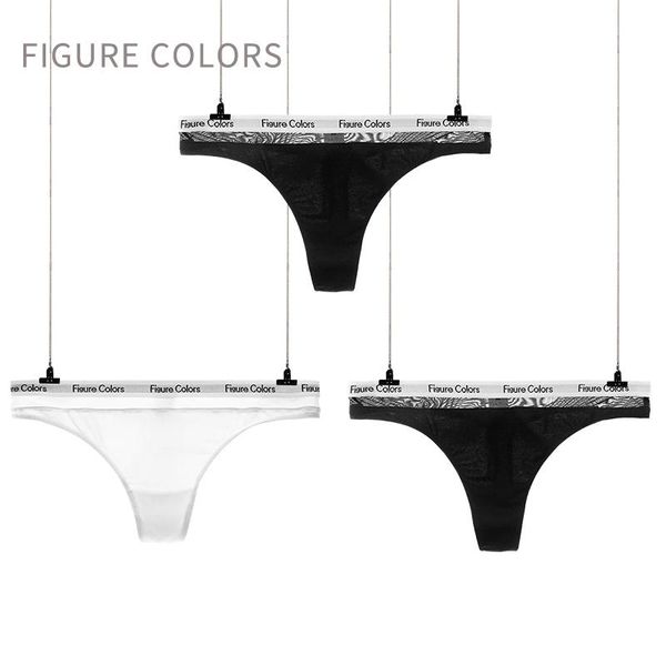 

women's panties 3pcs/lot cotton g-string string underwear women lingerie pants intimate ladies letter belt low-rise thong, Black;pink