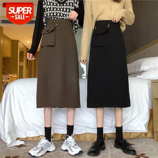 

jxmyy 2020 new spring and autumn casual fashion all-match super slim slim skirt new high waist a-line skirt #2t7t, White;black