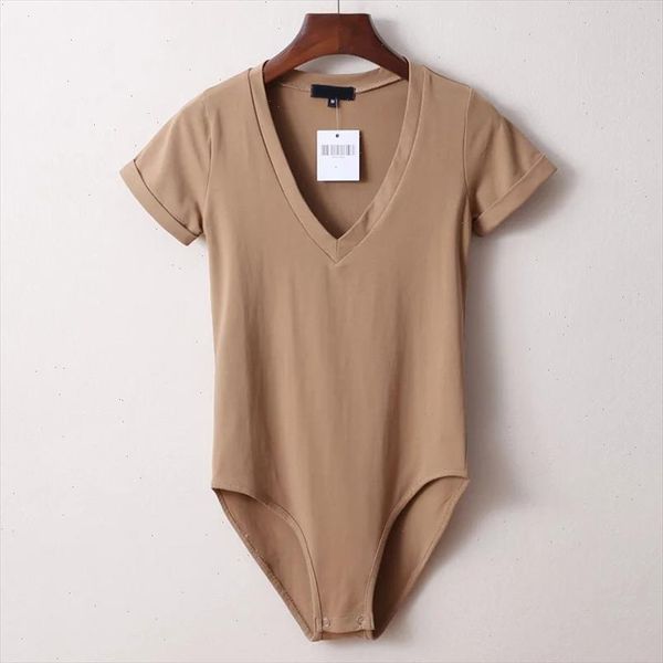 

women v neck solid bodysuit short sleeve bpdycon rompers for woman 2021 summer fashion new white casual playsuits female, Black;white