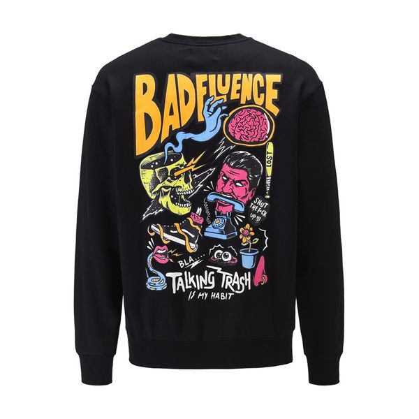 

skeleton devil heavy print velo man's hip hop sweatshirts harajuku fashion winter clothes oversize hoodies sweatpants, Black