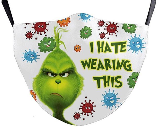 

stole christmas 3d print cosplay masks grinch reusable washable dust proof cute fashion face mask by dhloutletoutletap6y
