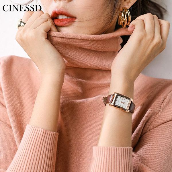 

2021 korean women's turtleneck knit sweater solid color slim fashion bottoming shirt looks thin all-match stack neck sweater, White;black