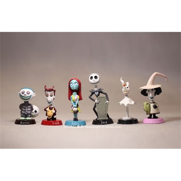 

hyfrdfauthentic christmas eve toy skull jack halloween ghost shaking head doll hand made ornament modelgdr, Silver