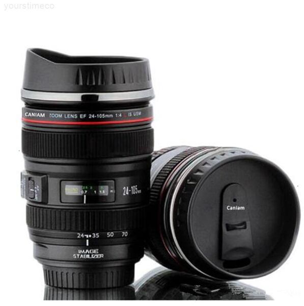 

420ml stainless steel liner camera lens cup mugs coffee tea gifts thermocup vacuum thermomug dhl free