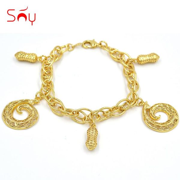 

charm bracelets sunny jewelry fashion bracelet charms trendy 2021 for women copper round peanut party daily wear gift, Golden;silver