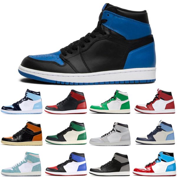 

classic jumpman 1 1s men women basketball shoes dark mocha unc obsidian gold toe pine green athletic mens womens trainers sports sneakers, White;red
