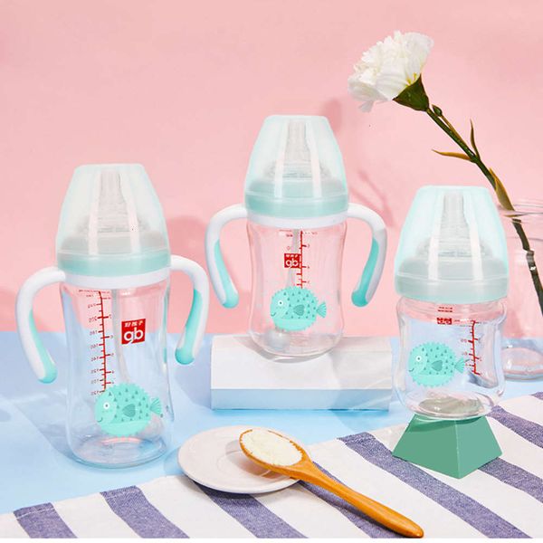 

glass handle good with straw newborn mother products anti falling baby bottle