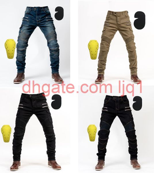 

men zipper biker jeans slim fit two side oversize pocket with metallic button fasten zip motocrycel pants stretch khaki blue black for sale