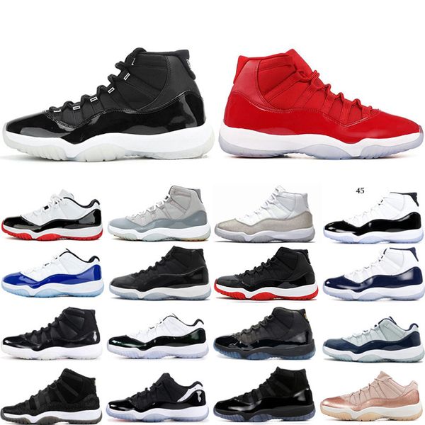 

mens 11 11s basketball shoes 25th anniversary new bred space jam concord 45 win like 96 georgetown m nakeskin jordan retros sneakers, White;red